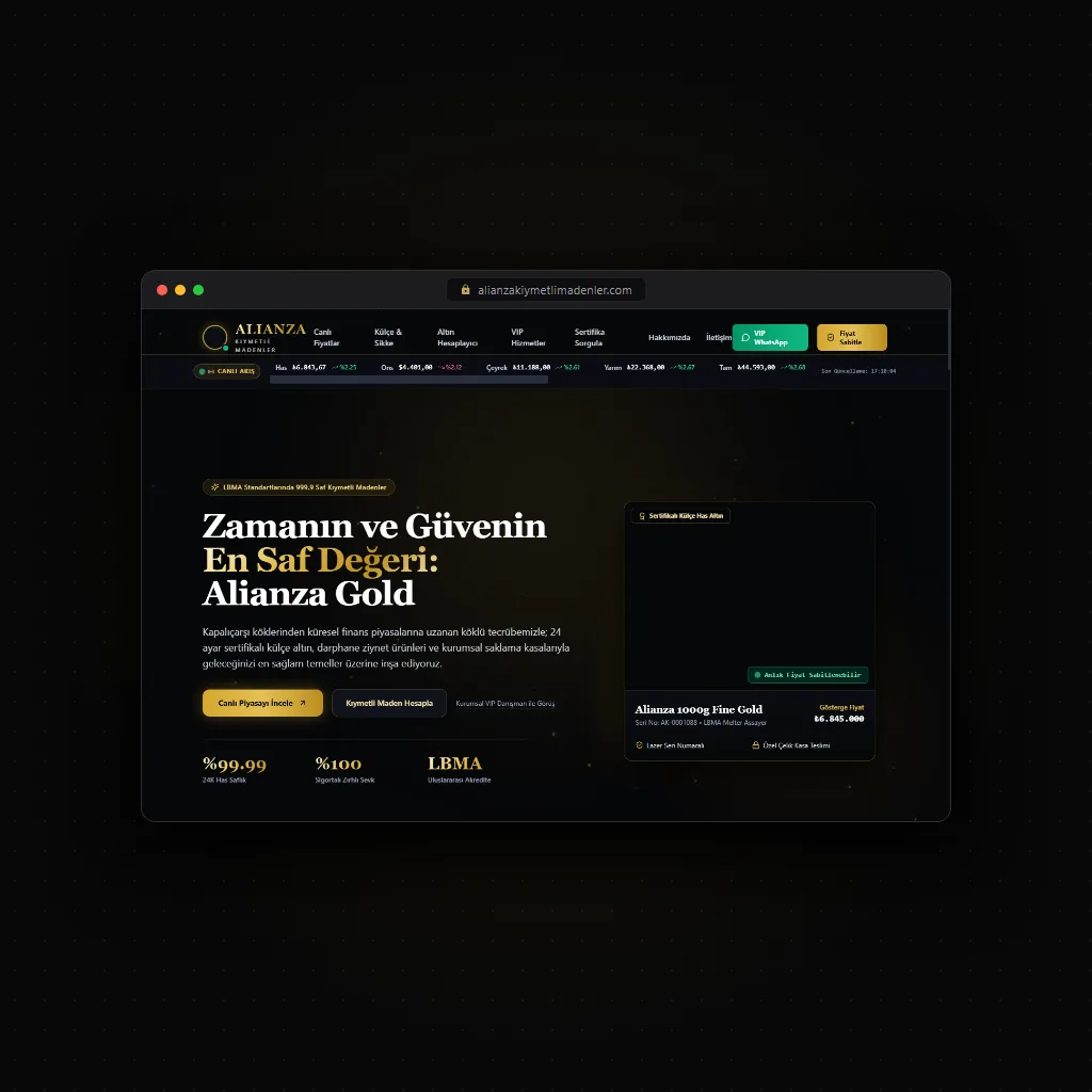 Alianza Kıymetli Madenler Kurumsal Web Sitesi
